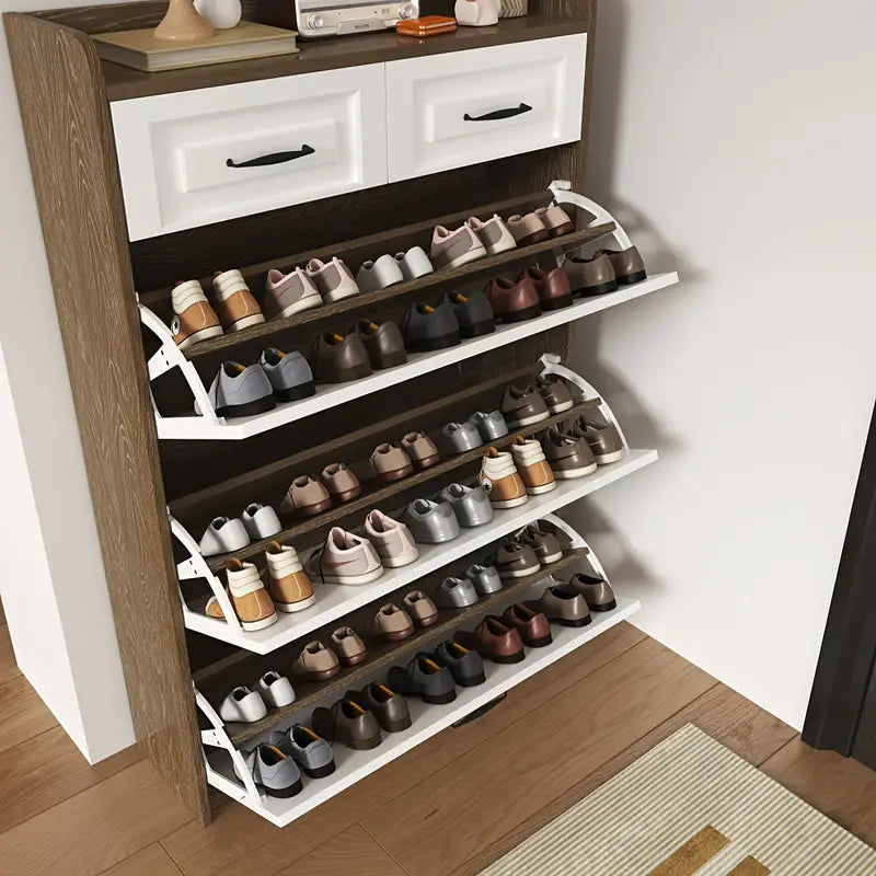 Compact Shoe Storage Cabinet - Modern Entrance Hall Organizer