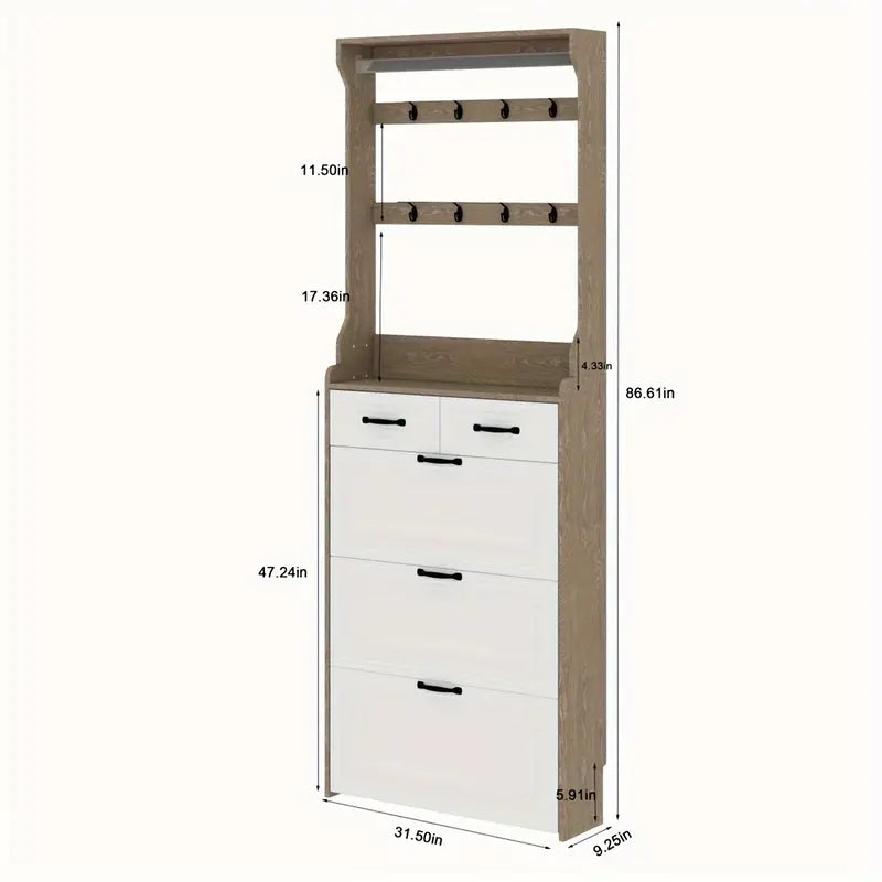 Compact Shoe Storage Cabinet - Modern Entrance Hall Organizer