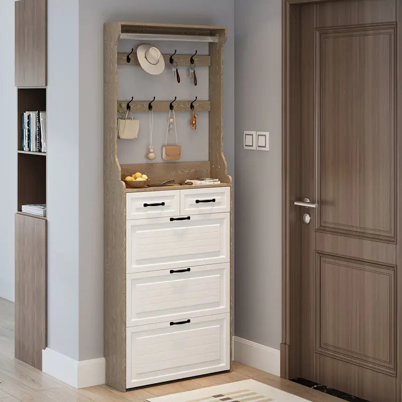 Compact Shoe Storage Cabinet - Modern Entrance Hall Organizer