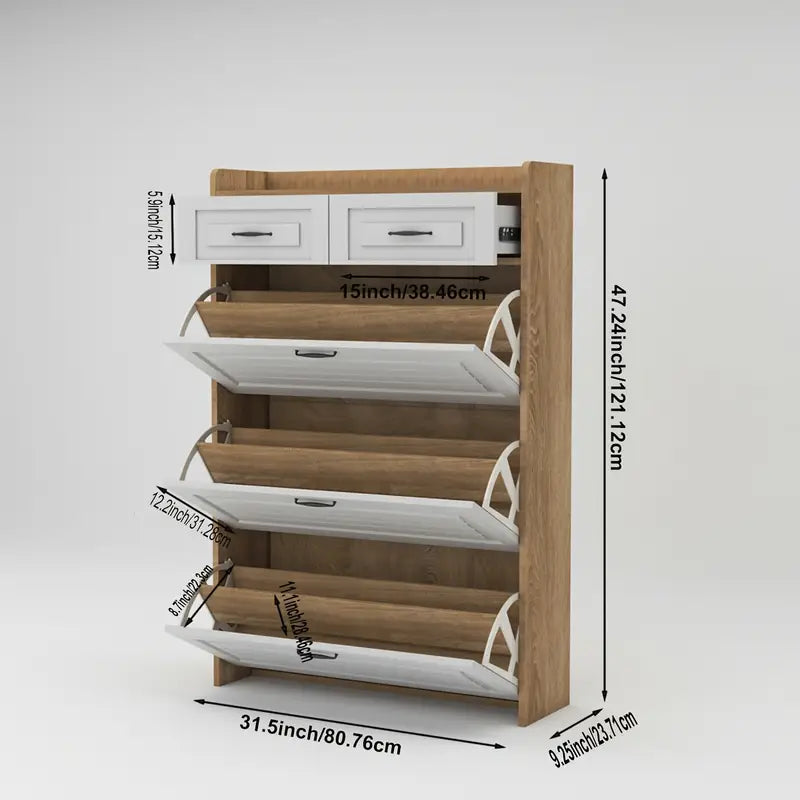 Compact Shoe Storage Cabinet - Modern Entrance Hall Organizer
